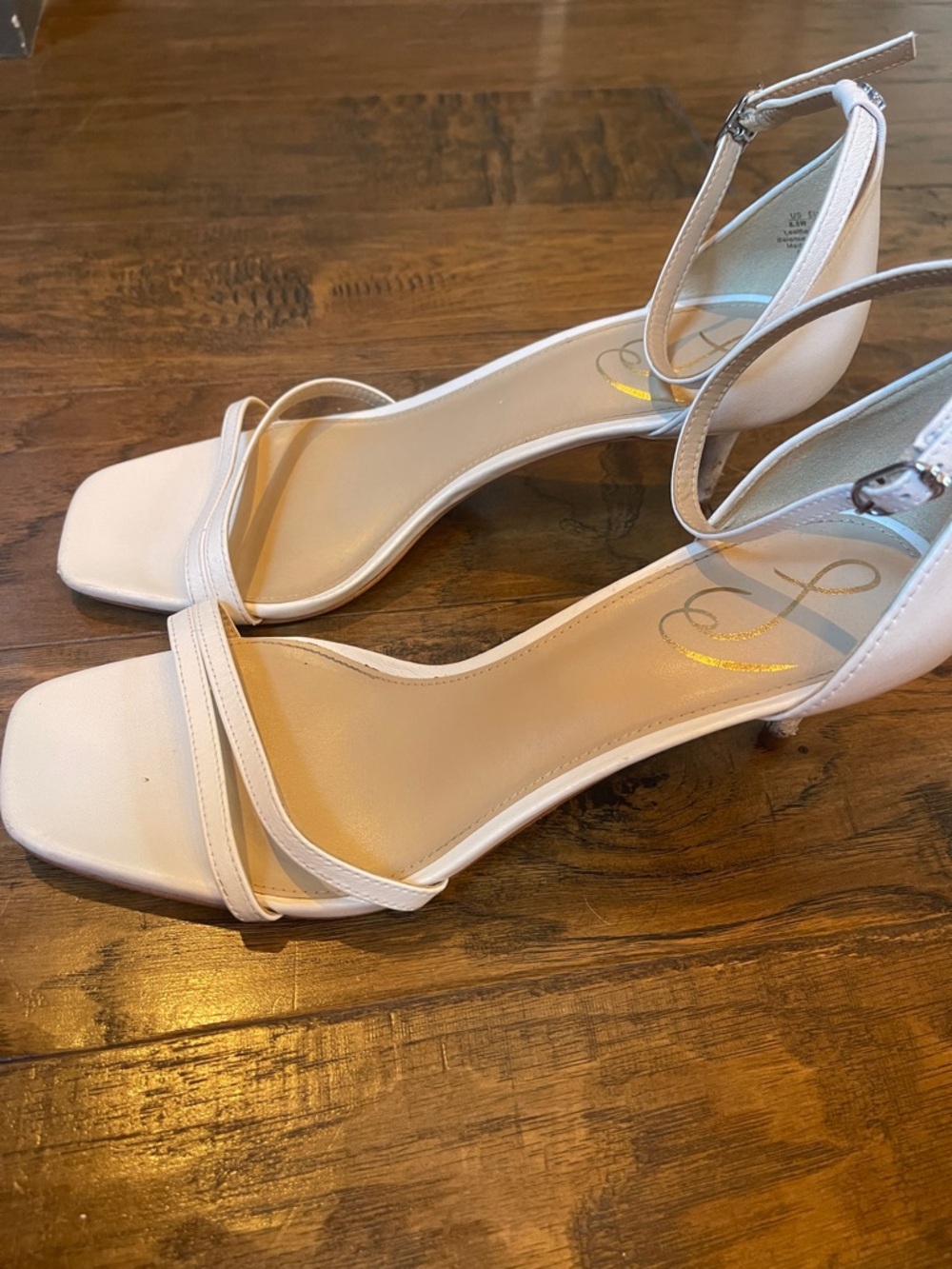 Sam Edelman Peonie Kitten Heel Sandal White Leather - Picture 7 of 9